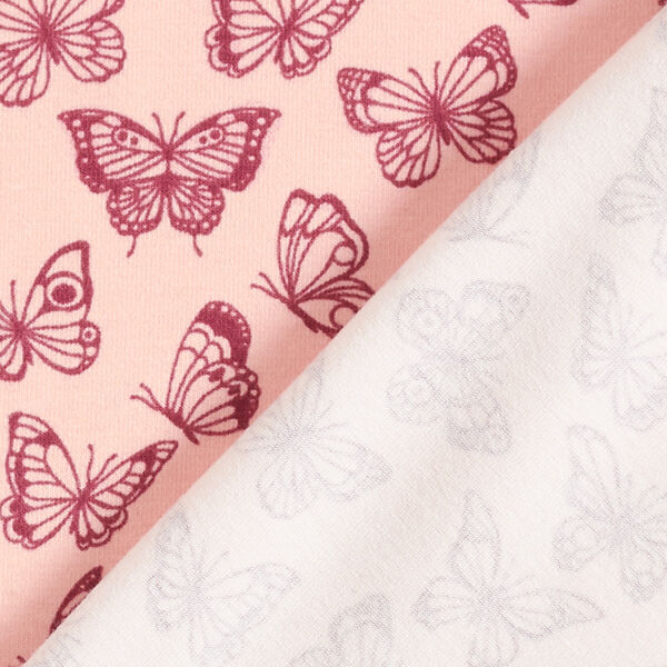 Baumwolljersey Schmetterlinge – rosa | Reststück 50cm