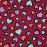 Sweatshirt angeraut bunte Herzen | Poppy Fabrics – himbeere,  thumbnail number 1