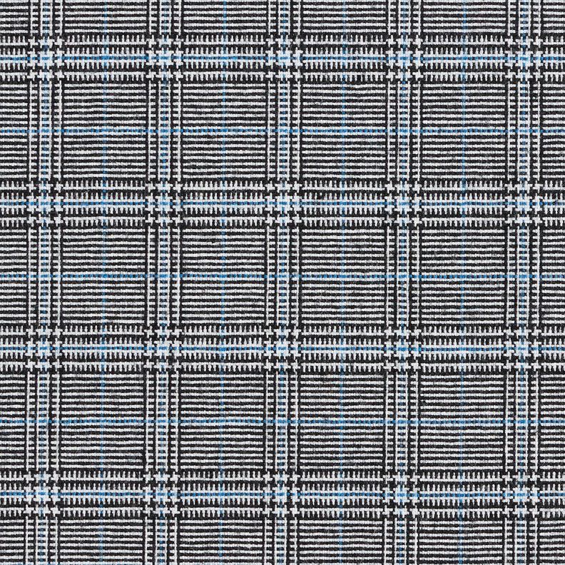 Viskose-Mix abstrakter Glencheck – königsblau/schwarz,  image number 1