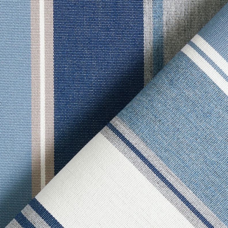 Outdoorstoff Canvas gemischte Streifen – indigo/elfenbein,  image number 4
