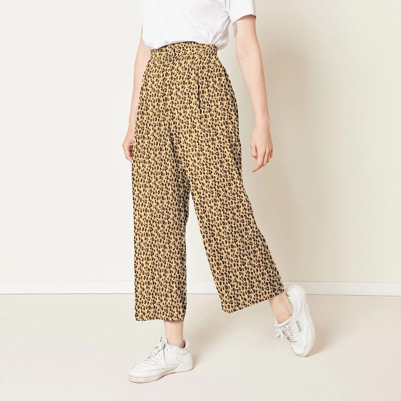 Musselin Steppstoff Leo Print – beige/schwarz, image number 6