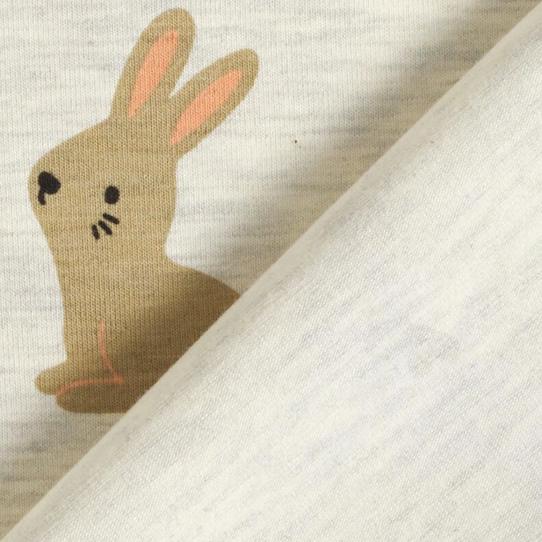 Baumwolljersey Häschen und Herzchen | Poppy Fabrics – wollweiss,  image number 4