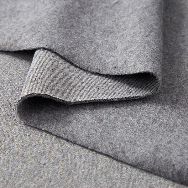 Recycelter Sweatshirtstoff angeraut Baumwoll-Mix – grau,  image number 4