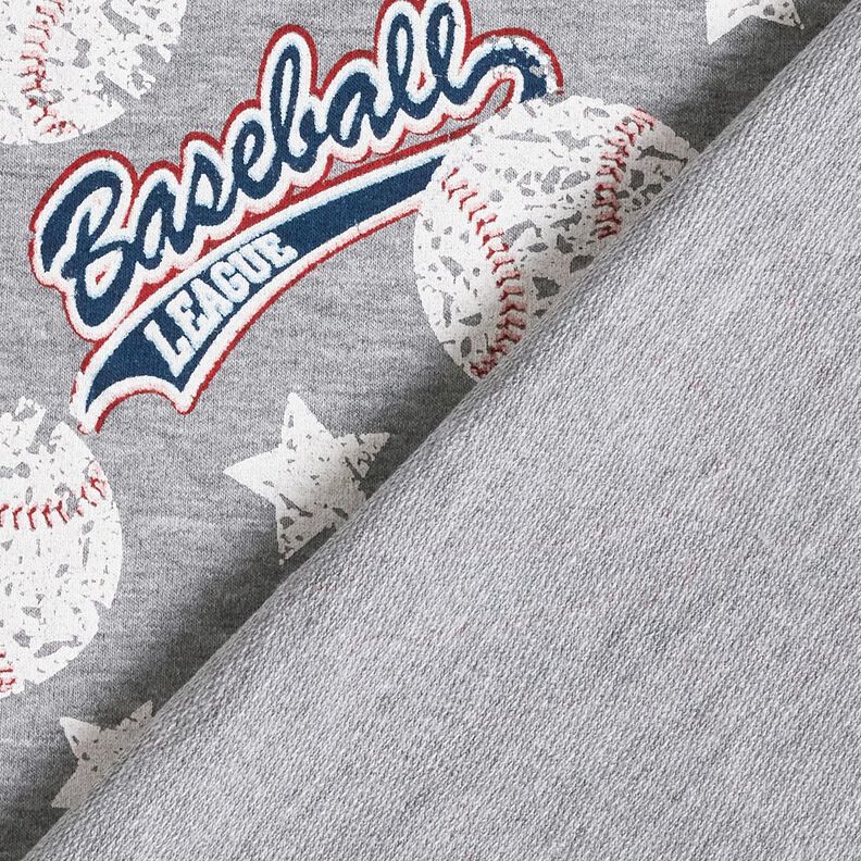 French Terry Sommersweat Baseball – silber/weiss, image number 4