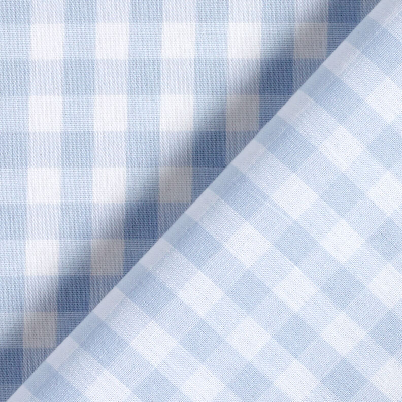 Baumwollstoff Vichykaro 1 cm – helljeansblau/weiss, image number 4