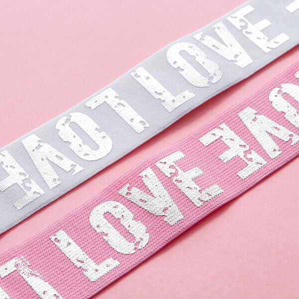 Gummiband Love [ 4,7 cm ] – rosa/silber,  image number 4