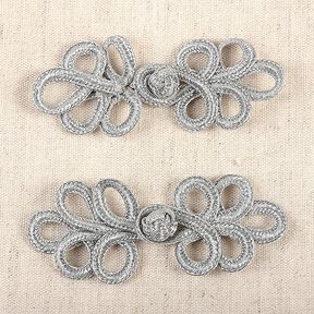 Posamentenverschluss [ 3 x 8 cm ] – silber, 