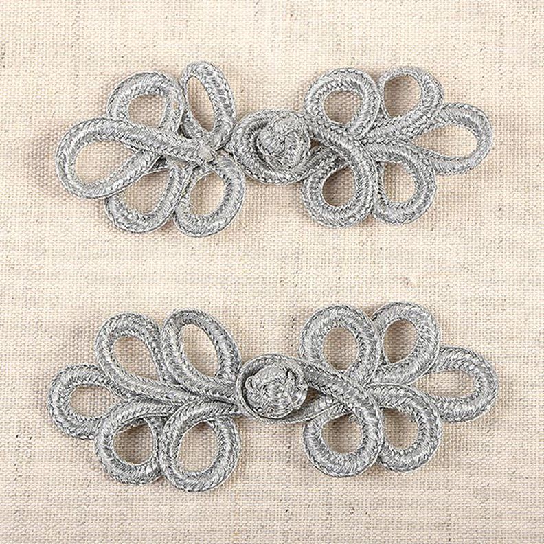 Posamentenverschluss [ 3 x 8 cm ] – silber,  image number 1