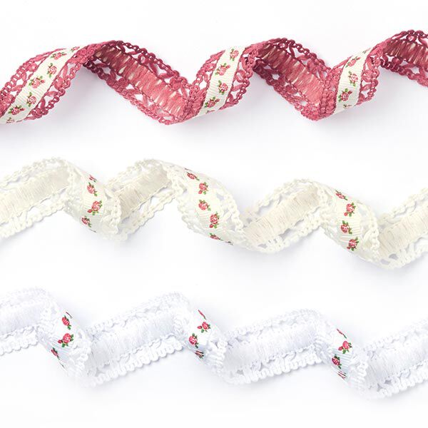 Spitzen-Ripsband Rosen [20 mm] - creme,  image number 2