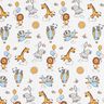 Baumwollpopeline Babytiere auf Wolken – weiss,  thumbnail number 1