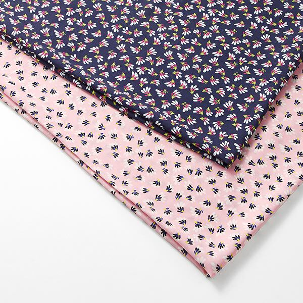 Viskosestoff Fächerblumen – hellrosa | Reststück 50cm