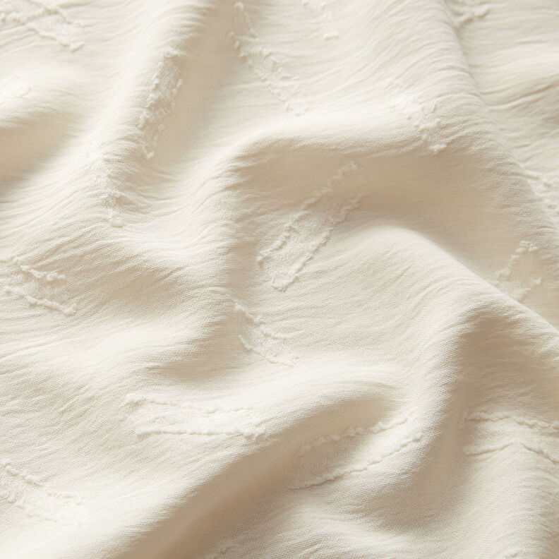 Jacquard Dobby Streifen – wollweiss, image number 2