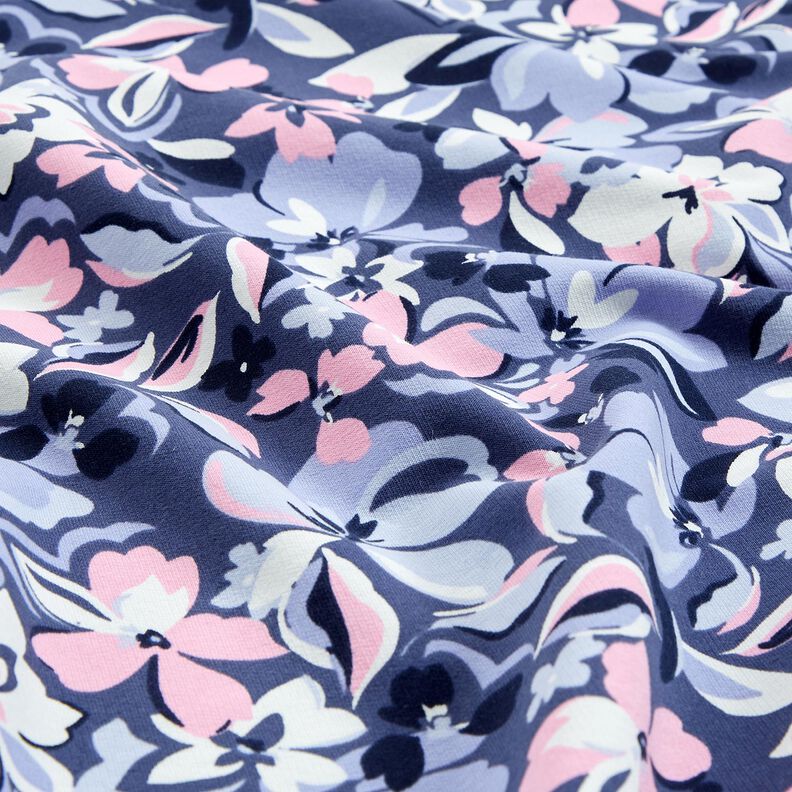 Sommersweat große Blumen | Poppy Fabrics – jeansblau,  image number 2