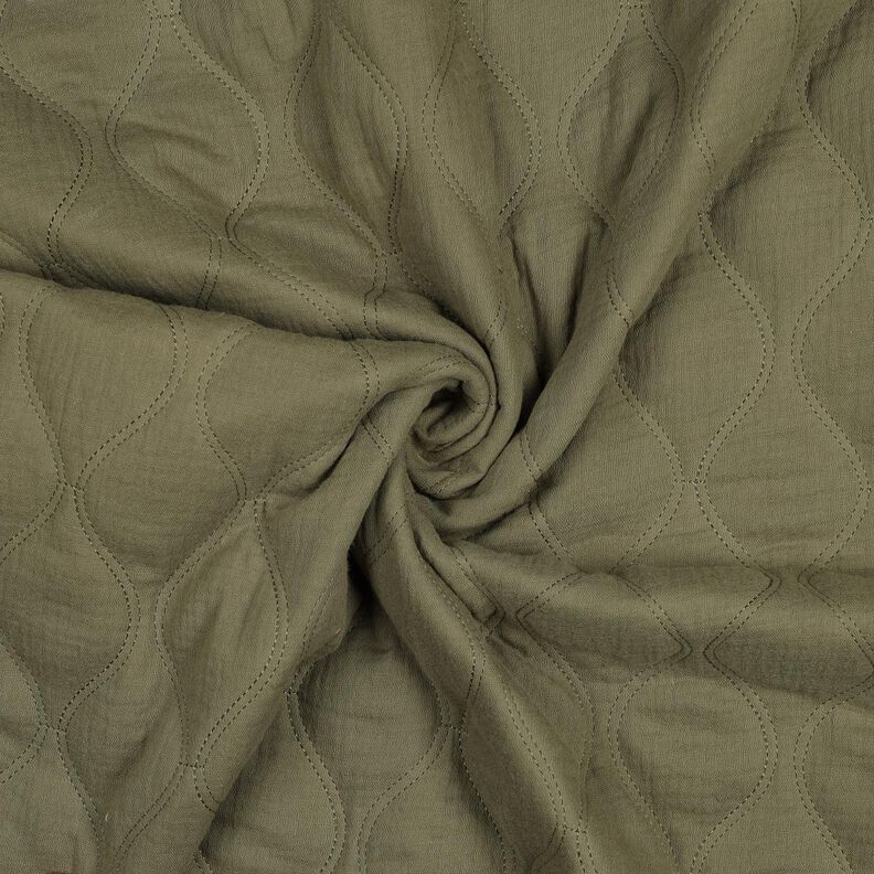 Steppstoff Musselin Wellen – hellkhaki,  image number 3