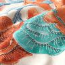 Dekostoff Halbpanama bunte Korallen – helltaupe/aquablau,  thumbnail number 6