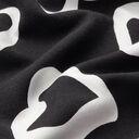 Alpenfleece grosse Herzen  – schwarz/weiss, 