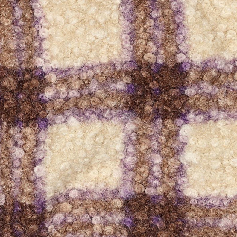 Strick-Bouclé Karo – grün/wollweiss, image number 2