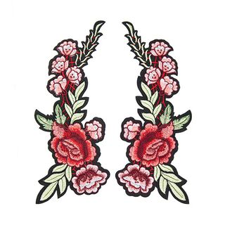 Applikation  Blumenranken (10,5 x 22,8 cm) – rot, 