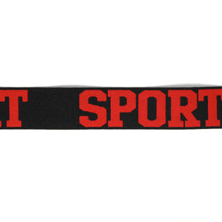 Gummiband Sport - schwarz/rot, 