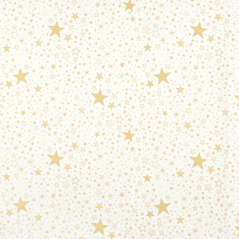 Dekostoff Jacquard Lurex Sternenmeer – hellbeige/gold, image number 1