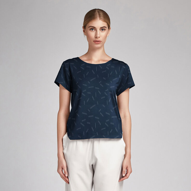 Jacquard Dobby Streifen – marineblau, image number 6