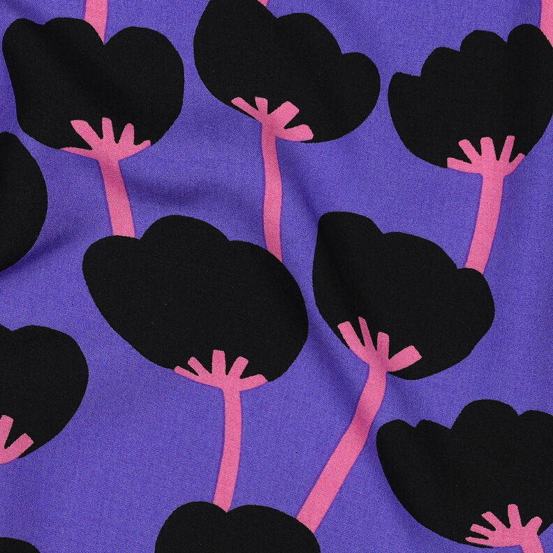 LENZING™ ECOVERO™ Viskosestoff Poppies | Nerida Hansen – lila/schwarz,  image number 2