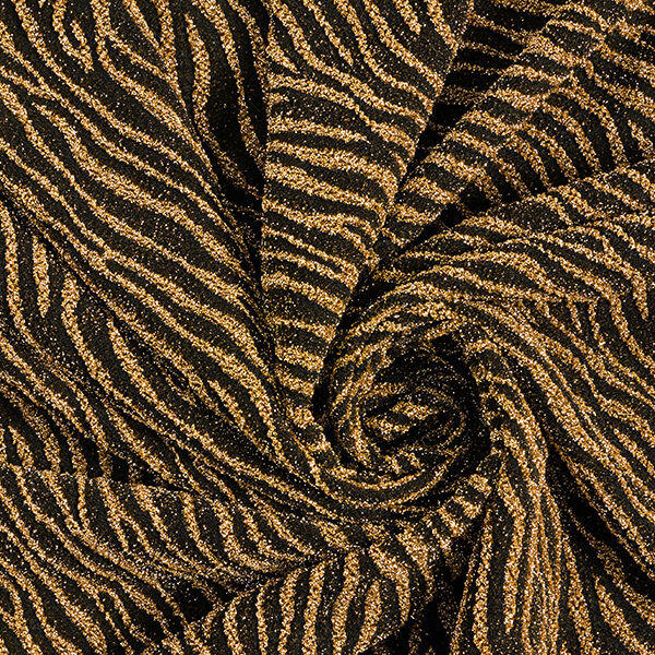 Jersey mit Lurex-Zebramuster – schwarz/altgold,  image number 3
