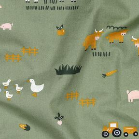 Baumwollpopeline Bauernhof Tiere | Poppy Fabrics – pinie, 
