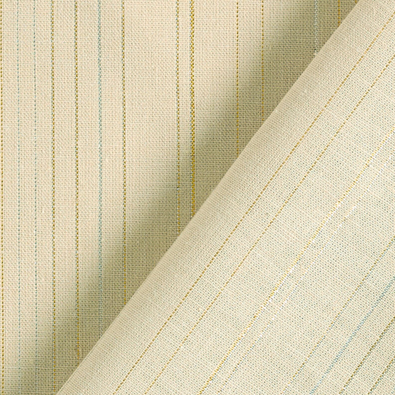 Baumwoll-Leinen-Mix Glitzerstreifen – beige,  image number 4