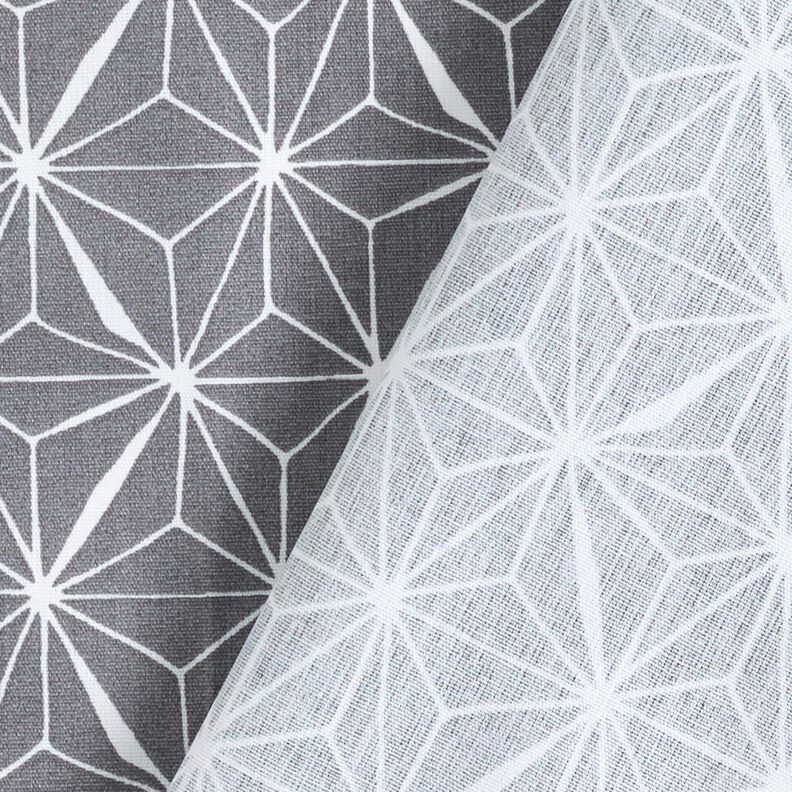 Beschichtete Baumwolle grafische Sterne – grau/weiss,  image number 5