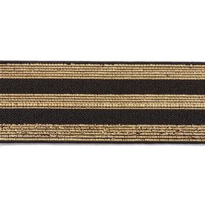 Gestreiftes Gummiband [40 mm] – schwarz/gold, 