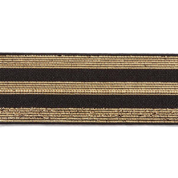 Gestreiftes Gummiband [40 mm] – schwarz/gold