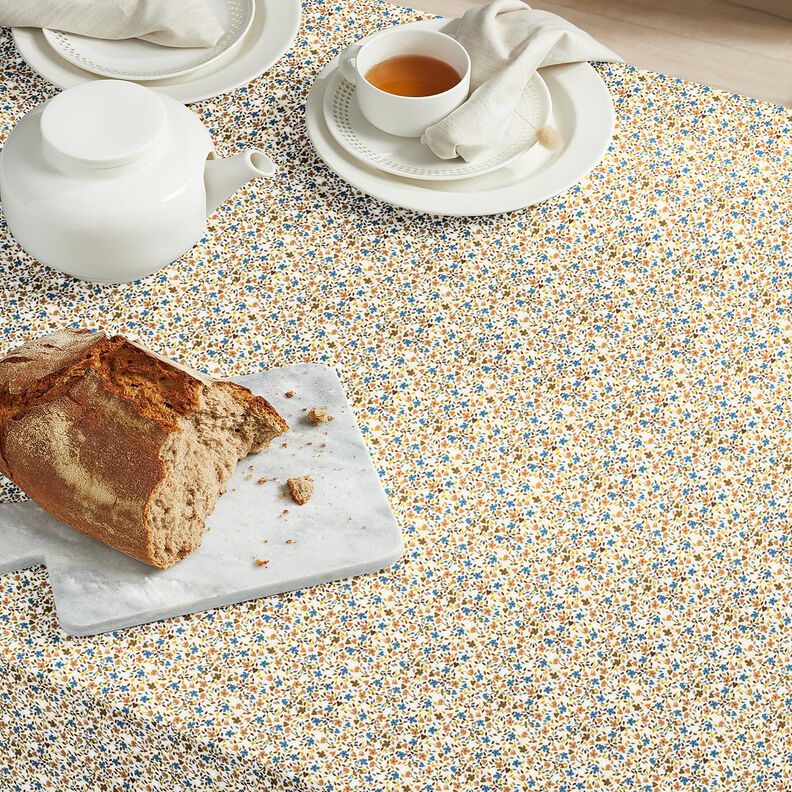 Baumwollstoff Cretonne verstreute Blüten – hellbeige/hellbraun, image number 5