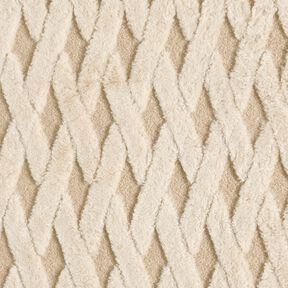 Kunstfell Bouclé Stoff Rauten – sand/natur, 