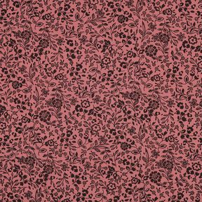 Musselin/ Doppel-Krinkel Gewebe bi-color Blümchen  | Poppy Fabrics – dunkelaltrosa/schwarz, 