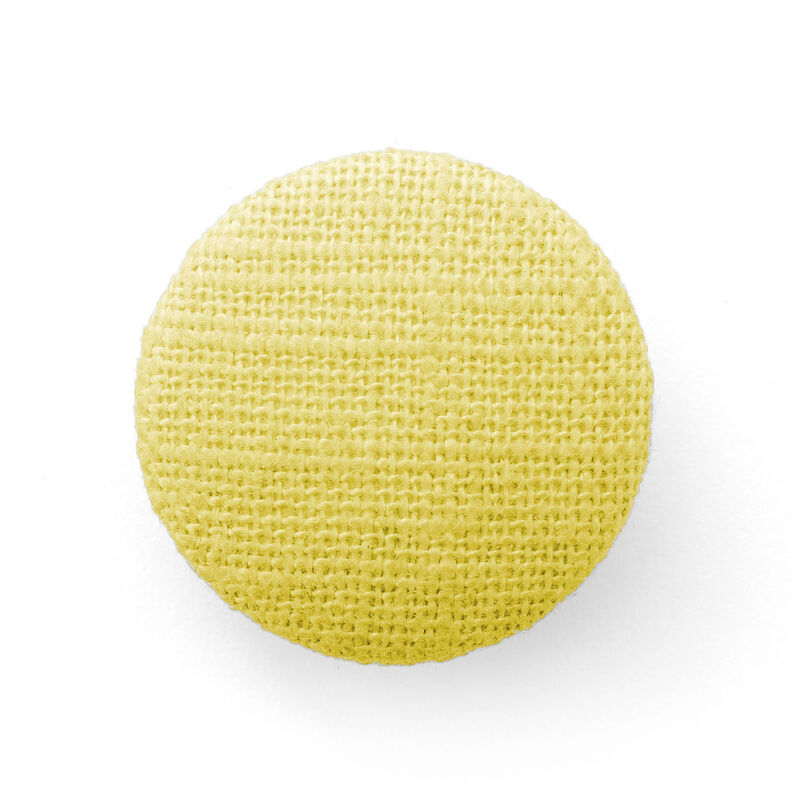 Bezogener Knopf, Leinen Medium – hellgelb,  image number 1