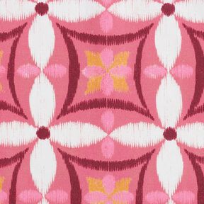 Dekostoff Canvas Stickerei-Look groß – pink/elfenbein, 