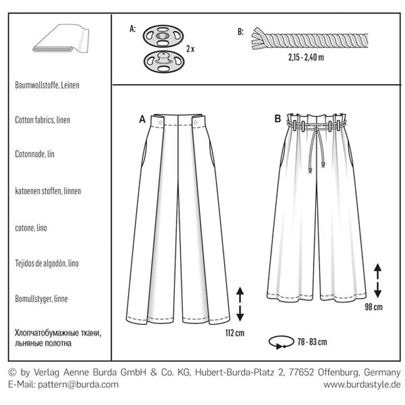 Hose | Burda 6544 | 34-44,  image number 6