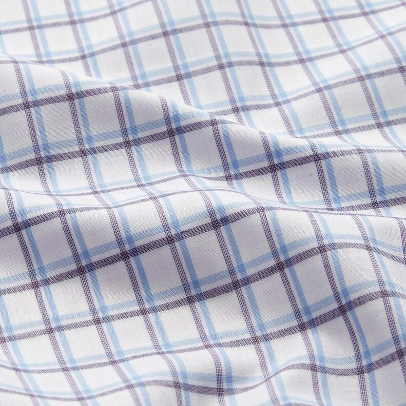 Hemdenstoff versetztes Karo – weiss/hellblau,  image number 2