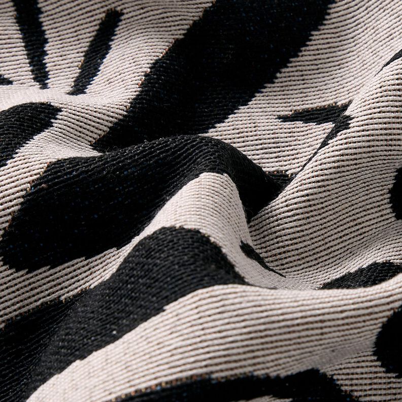Dekostoff Gobelin abstrakte Pflanzen – hellbeige/schwarz,  image number 2