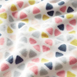 Wellnessfleece Kreissegmente – weiss | Reststück 100cm