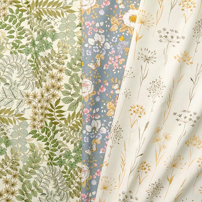 Dekostoff Halbpanama Trockenblumen – hellbeige, image number 5