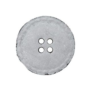 Lederknopf 4-Loch – wollweiss/schwarz, 