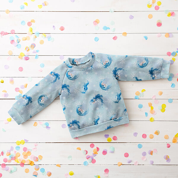 Sweatshirt angeraut Eiskönigin 2 | Disney – babyblau | Reststück 100cm
