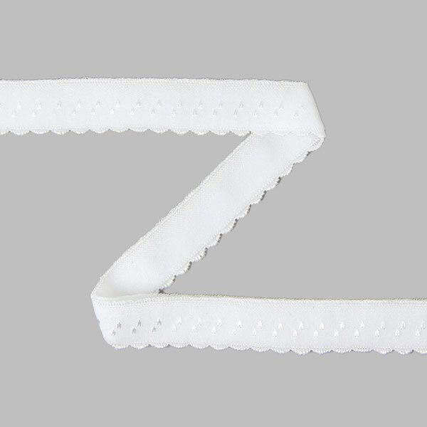 Elastisches Spitzen-Einfassband (Falzgummi) [12 mm] - wollweiss,  image number 1