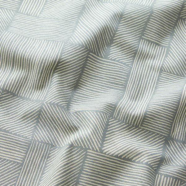 Dekostoff Halbpanama Linien-Patchwork – schilf/natur