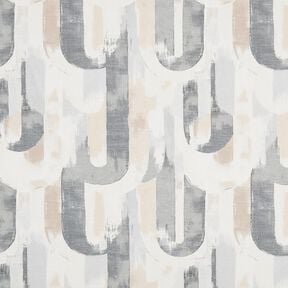 Dekostoff Halbpanama kunstvolle B&ouml;gen &ndash; hellbeige/grau, 