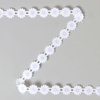 Blumenband, aufbügelbar [10 mm] - weiss, 