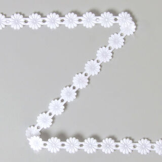 Blumenband, aufbügelbar [10 mm] - weiss, 