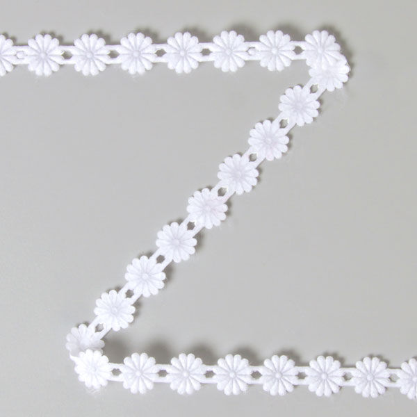 Blumenband, aufbügelbar [10 mm] - weiss,  image number 1